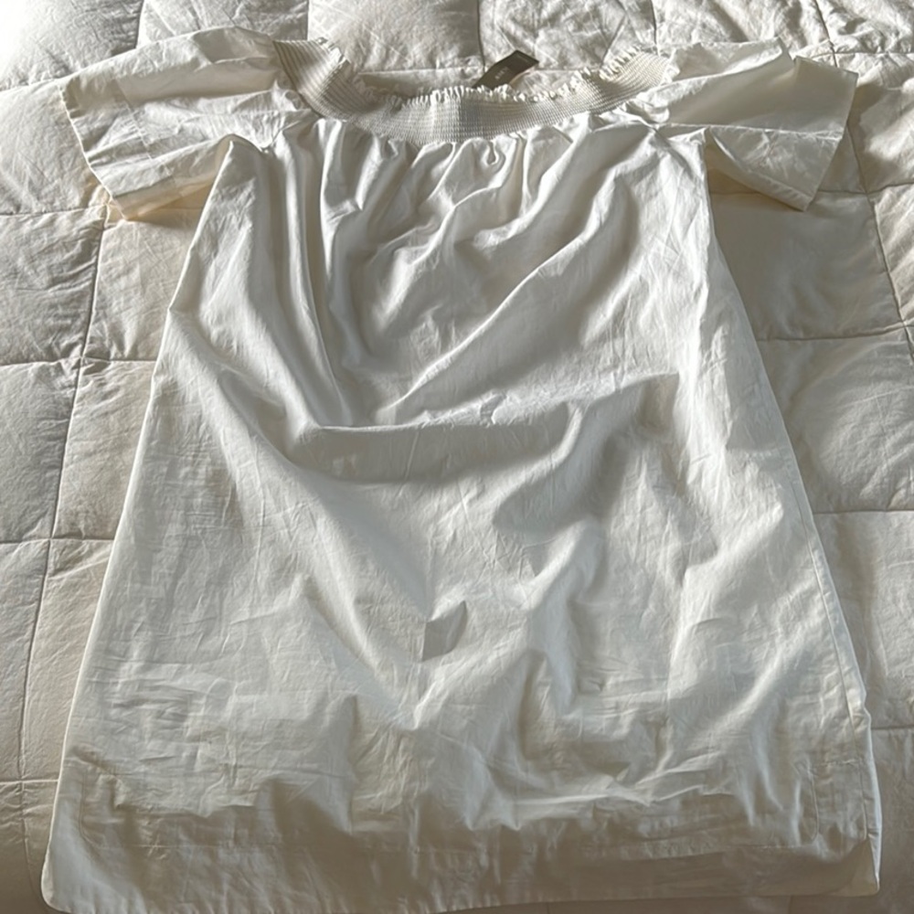 J. Crew Off-Shoulder Cream Dress